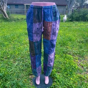 Beautiful hippie patchwork pants bluish